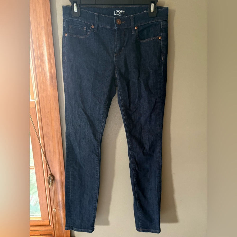 LOFT Dark Wash Petite Modern Skinny Jeans